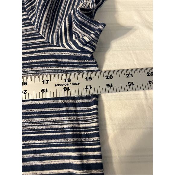 Pure Jill Womens Midi Dress Size Medium Striped Coastal Comfort Cotton Modal - Picture 8 of 9